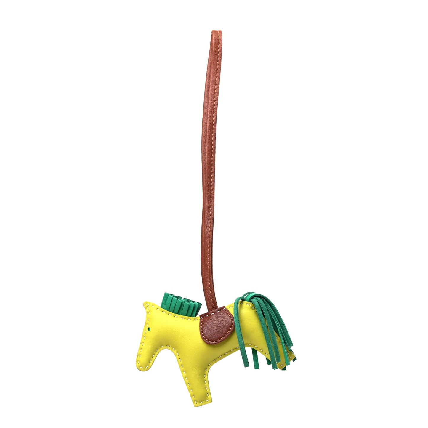 Milo Lambskin Grigri Rodeo Horse Bag Charm PM Lime Cactus Gold