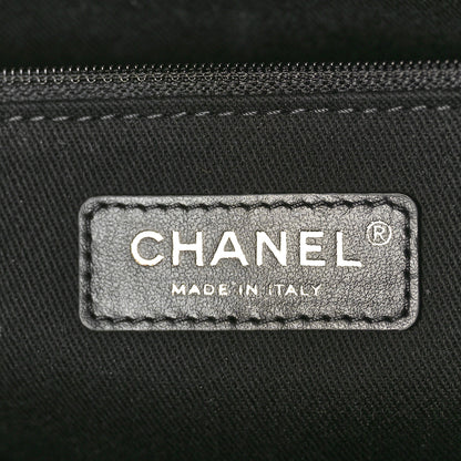 Chanel Calfskin Knit Medium Deauville Tote Black Grey 6 of 10