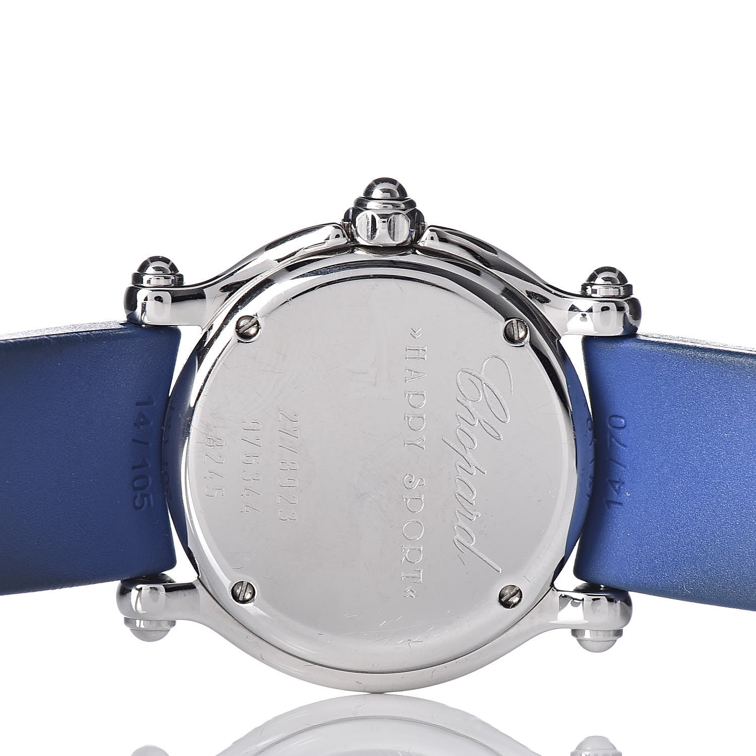 Chopard Stainless Steel Rubber Diamond 26mm Happy Sport Fish Quartz Watch Blue 5 of 8