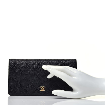 Chanel Caviar Quilted Yen Wallet Black 2 of 7