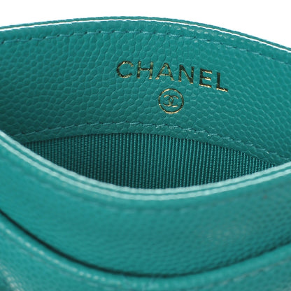 Chanel Caviar Quilted Card Holder Turquoise 5 of 7