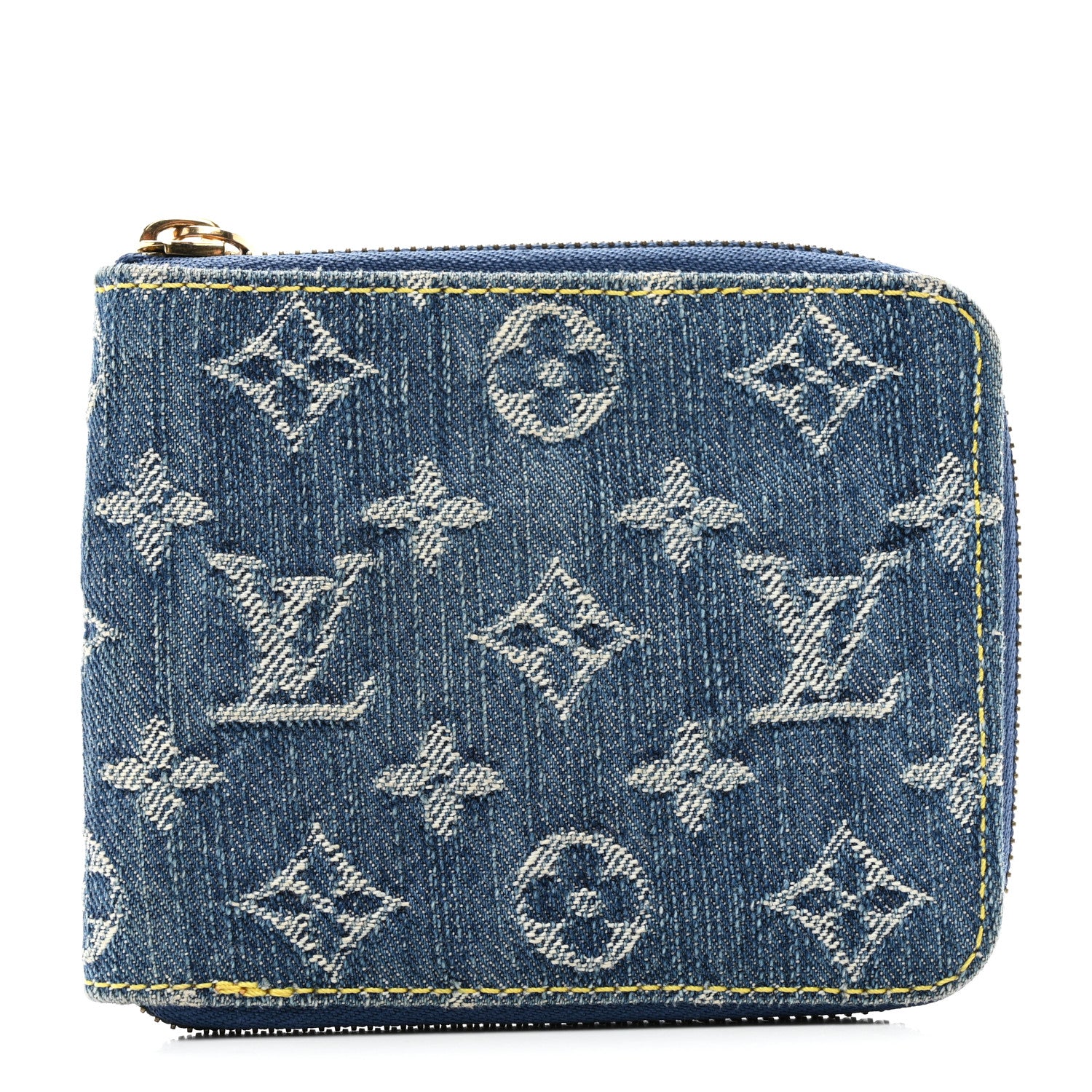 Louis Vuitton Denim Zip Compact Wallet Blue 1 of 10