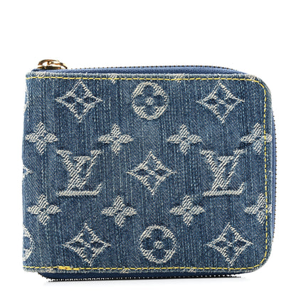 Louis Vuitton Denim Zip Compact Wallet Blue 1 of 10