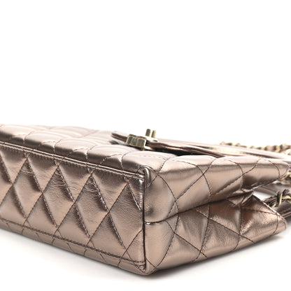 Chanel Metallic Aged Calfskin Quilted Nano Kelly Shopper Light Brown 10 of 10