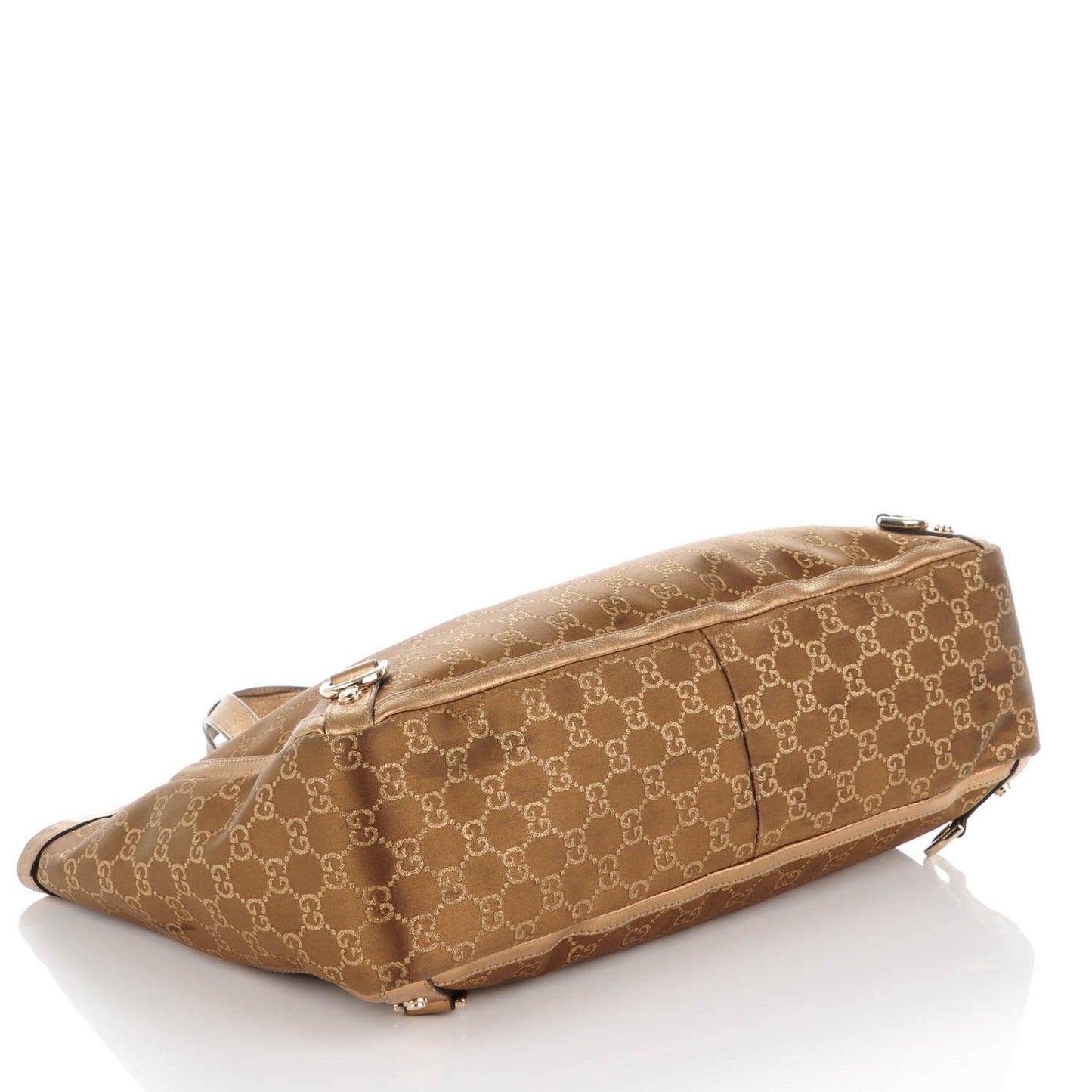 Satin Monogram Large Abbey Tote Metallic Bronze