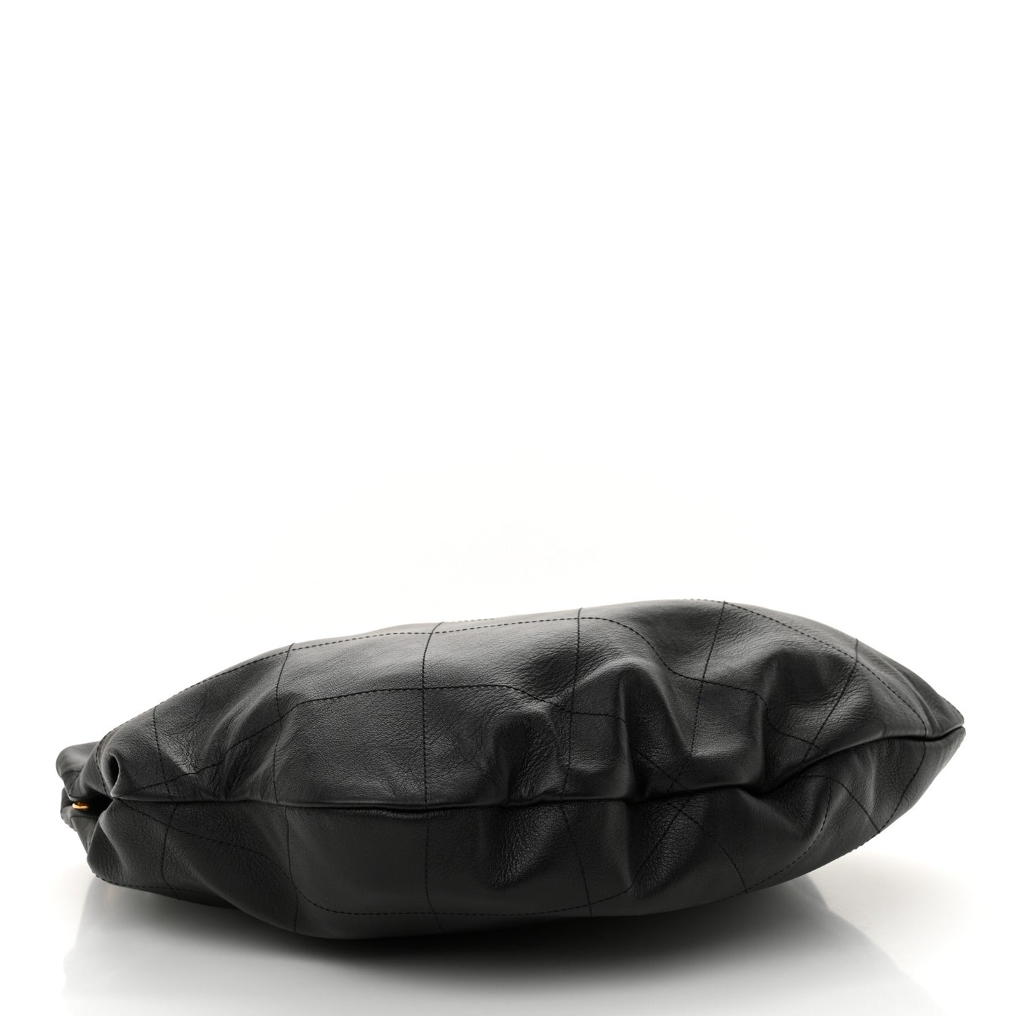 Calfskin Quilted Maxi Chain Hobo Black