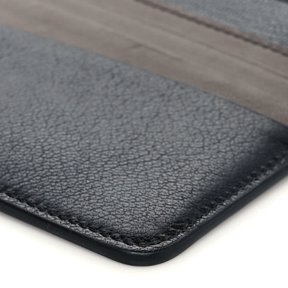 Givenchy Goatskin GV3 Wristlet Zip Card Holder Black Grey 9 of 10