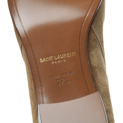 Saint Laurent Suede Womens Blake Ankle Boots 37.5 New Sigaro 6 of 9