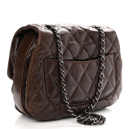 Chanel Lambskin Quilted Large Chanel 3 Flap Dark Brown 3 of 12