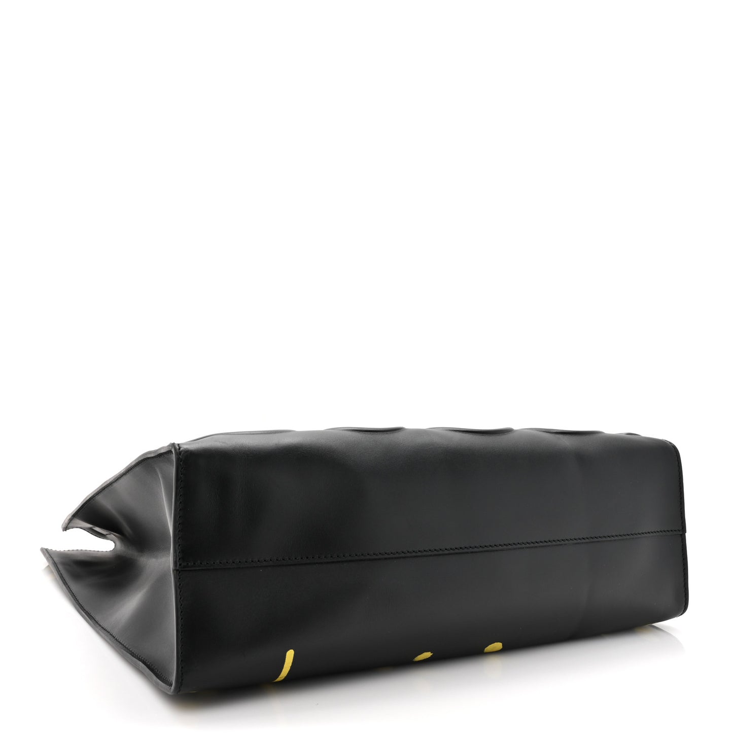 Calfskin GucciGhost Real Medium XL Tote Black Yellow
