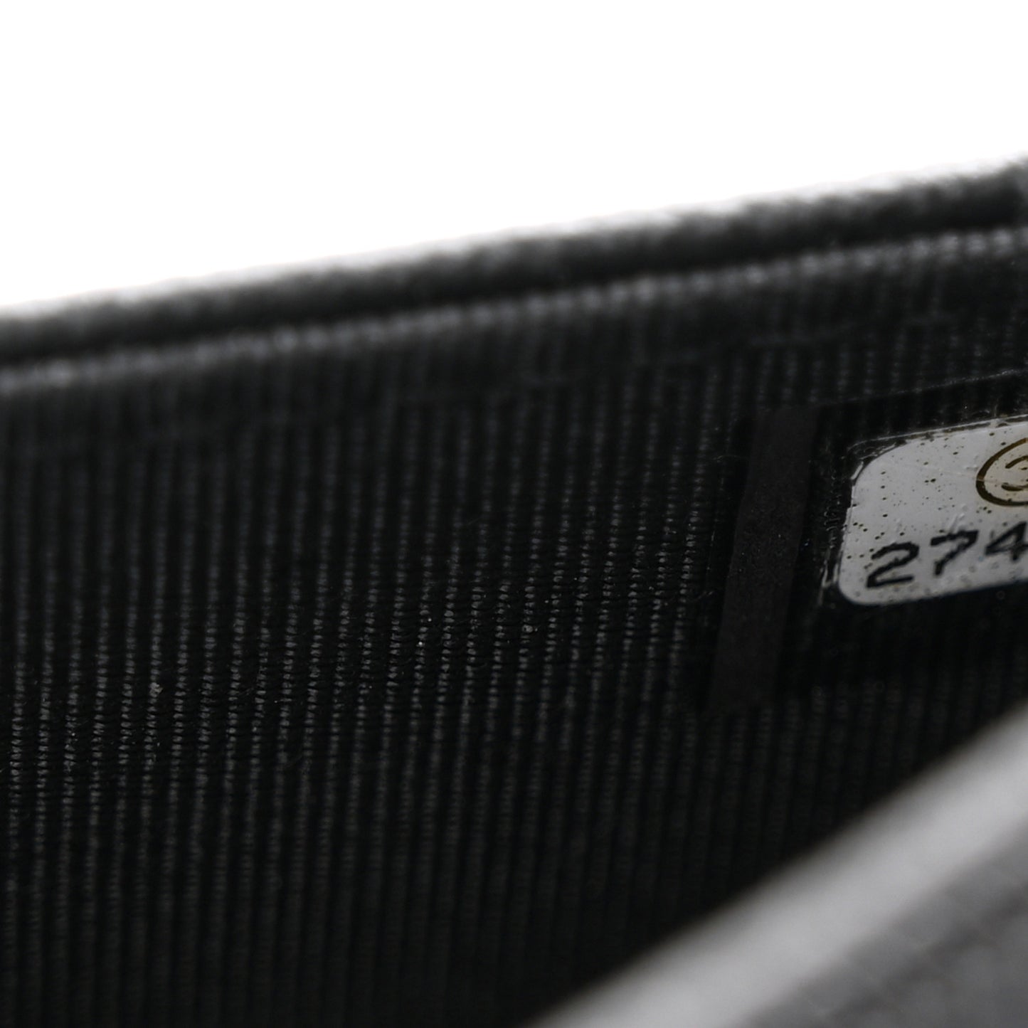 Grained Calfskin Quilted CC Box Wallet On Chain WOC Black