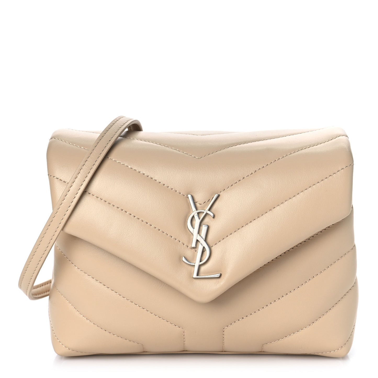 Calfskin Y Quilted Monogram Toy Loulou Crossbody Bag Nude Powder