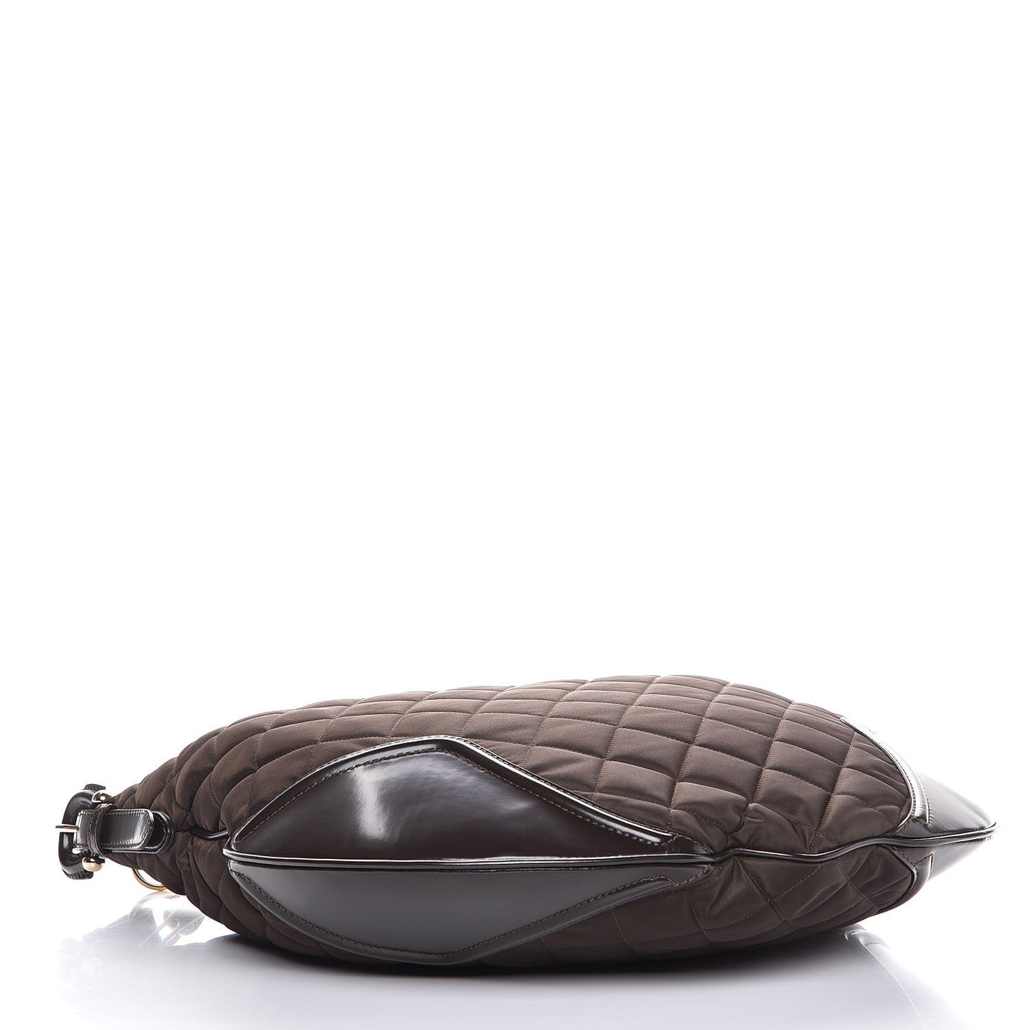 Nylon Calfskin Quilted Hoxton Hobo Brown