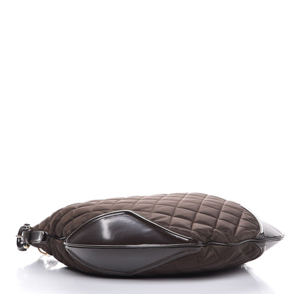 Burberry Nylon Calfskin Quilted Hoxton Hobo Brown 4 of 8