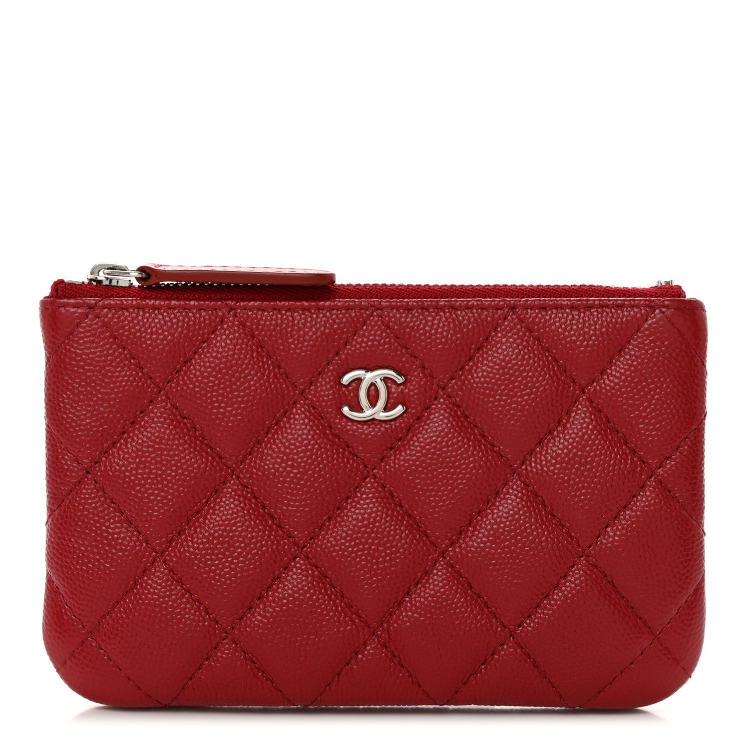 Chanel Caviar Quilted Small Cosmetic Case Red 1 of 7