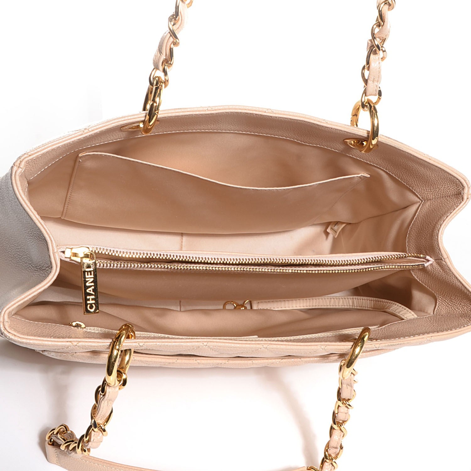 Chanel Caviar Quilted Grand Shopping Tote GST Beige Clair 5 of 7