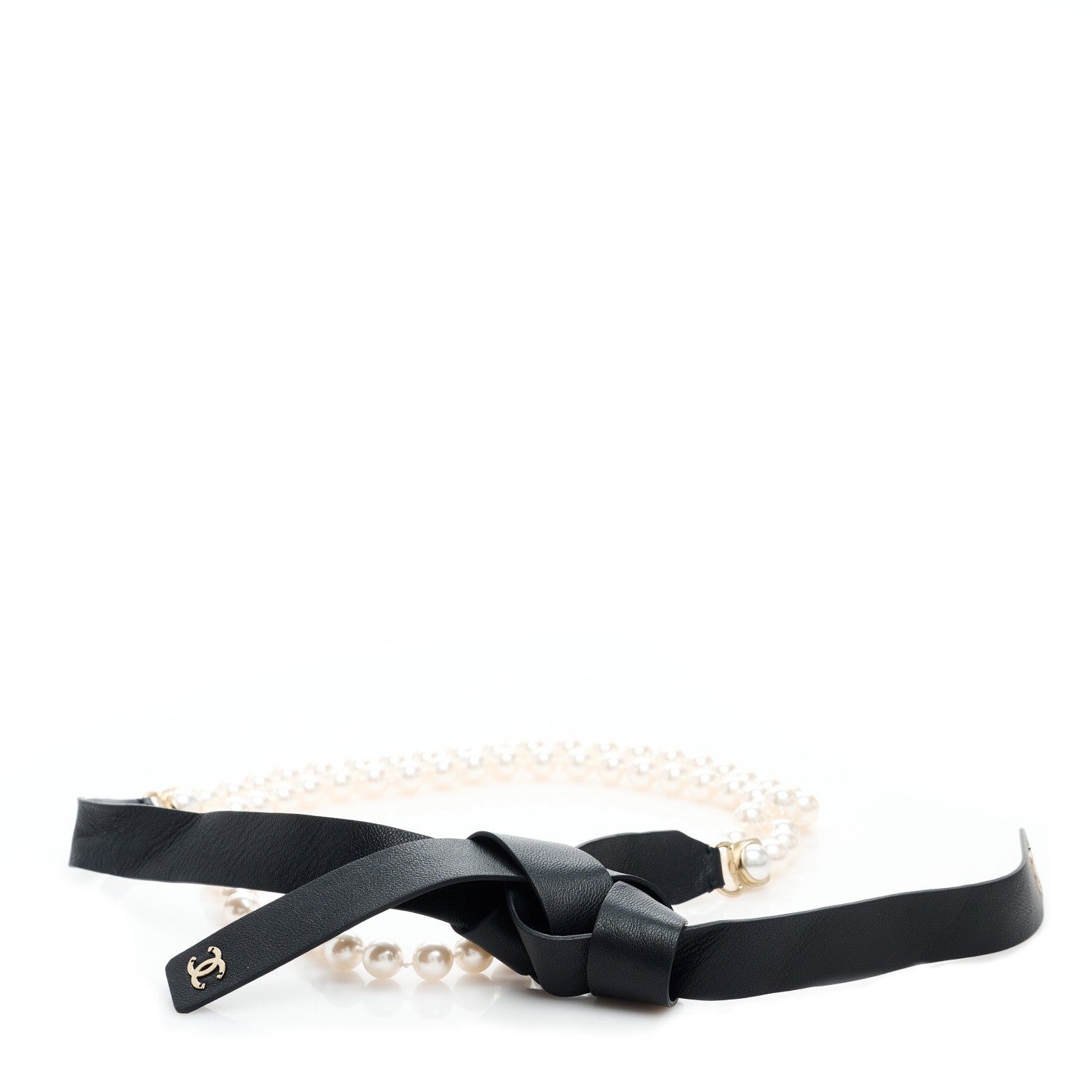 Chanel Lambskin Pearl CC Chain Belt L Black 1 of 4