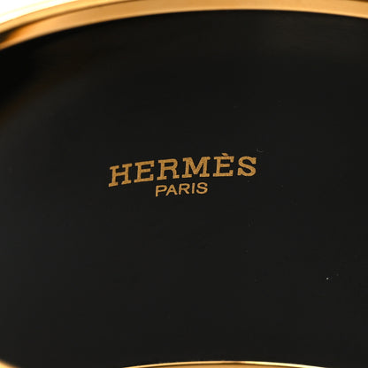 Hermes Enamel Printed Extra Wide Bracelet 65 Orange 4 of 5
