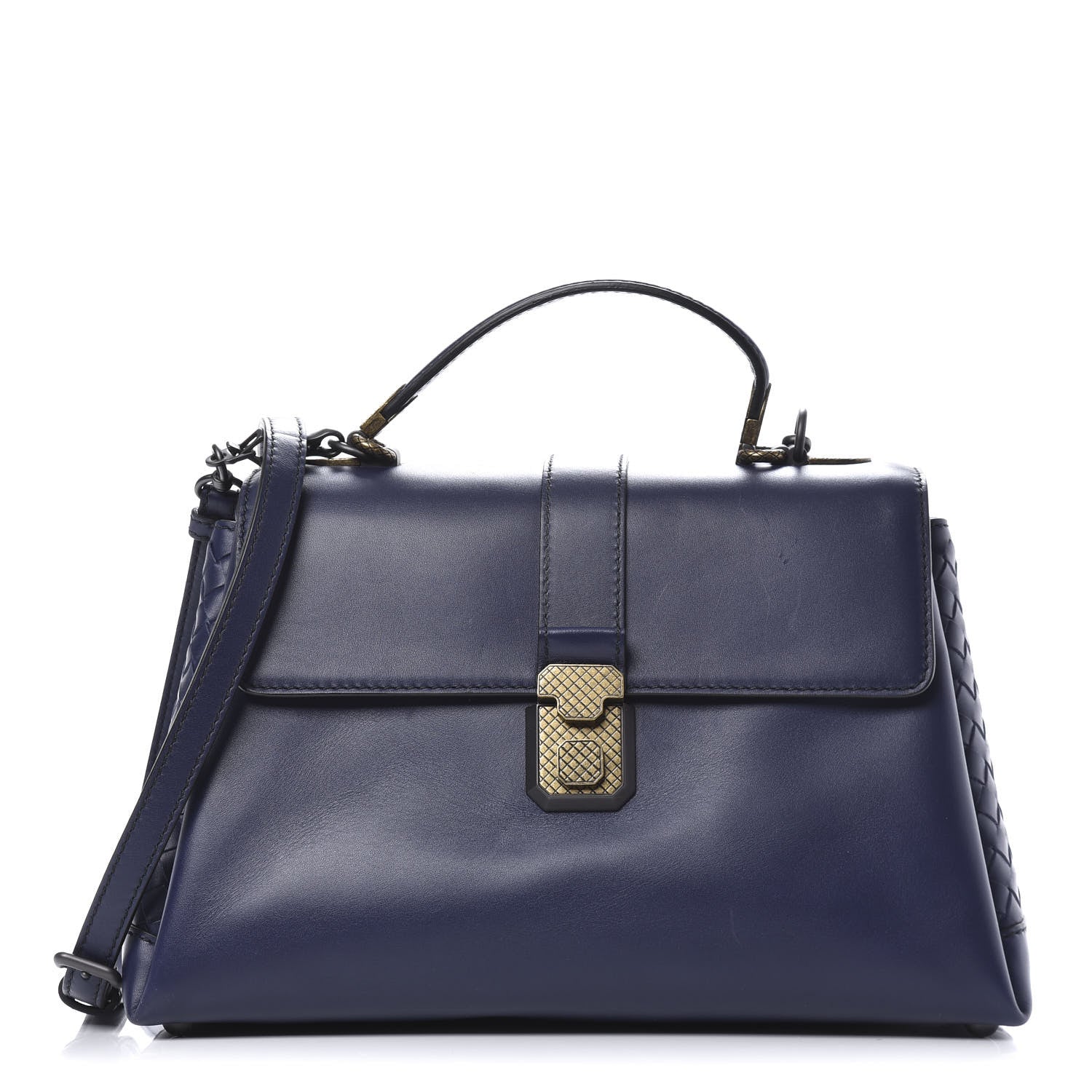 Bottega Veneta French Calfskin Medium Piazza Bag Atlantic 1 of 9