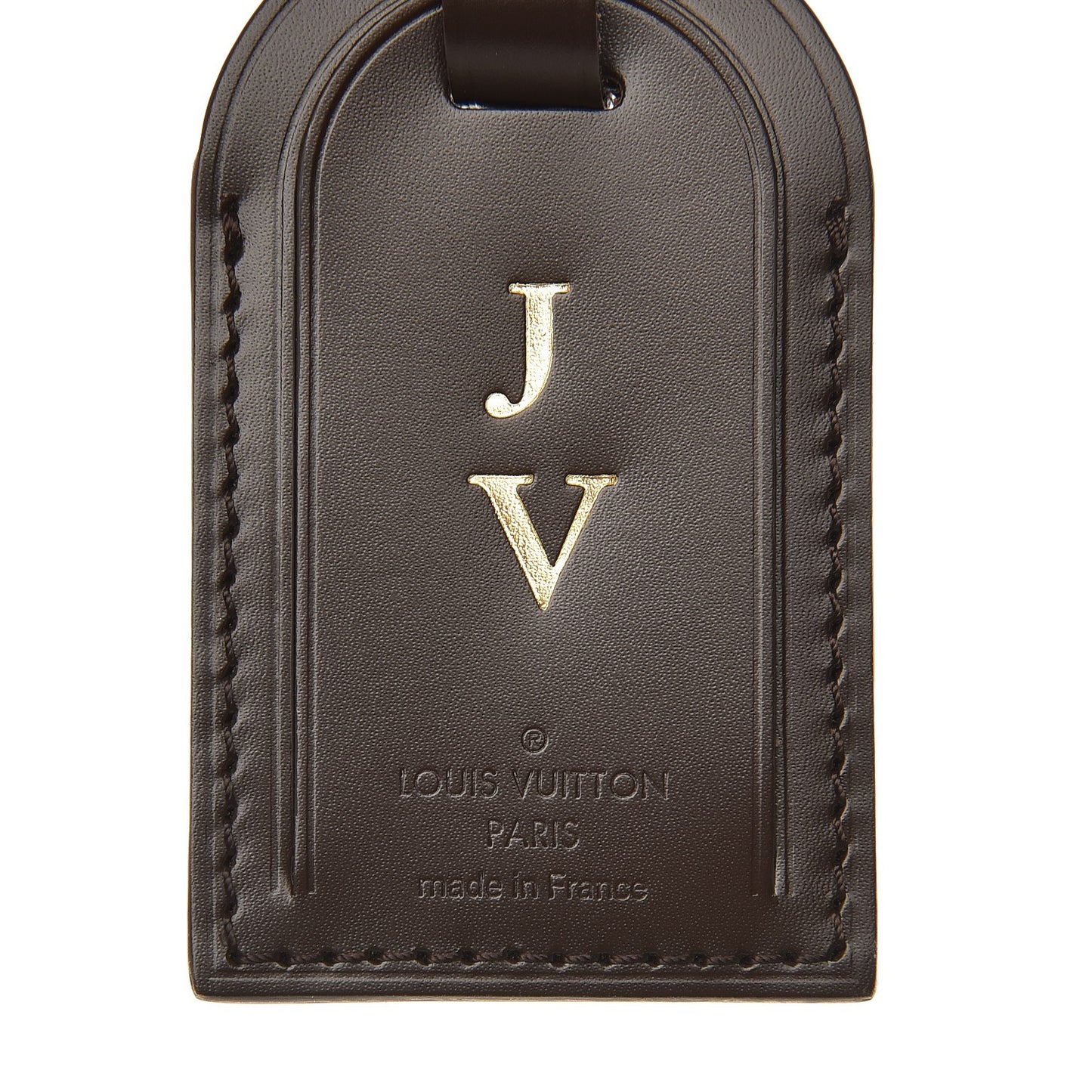 Calfskin Luggage Tag Ebene