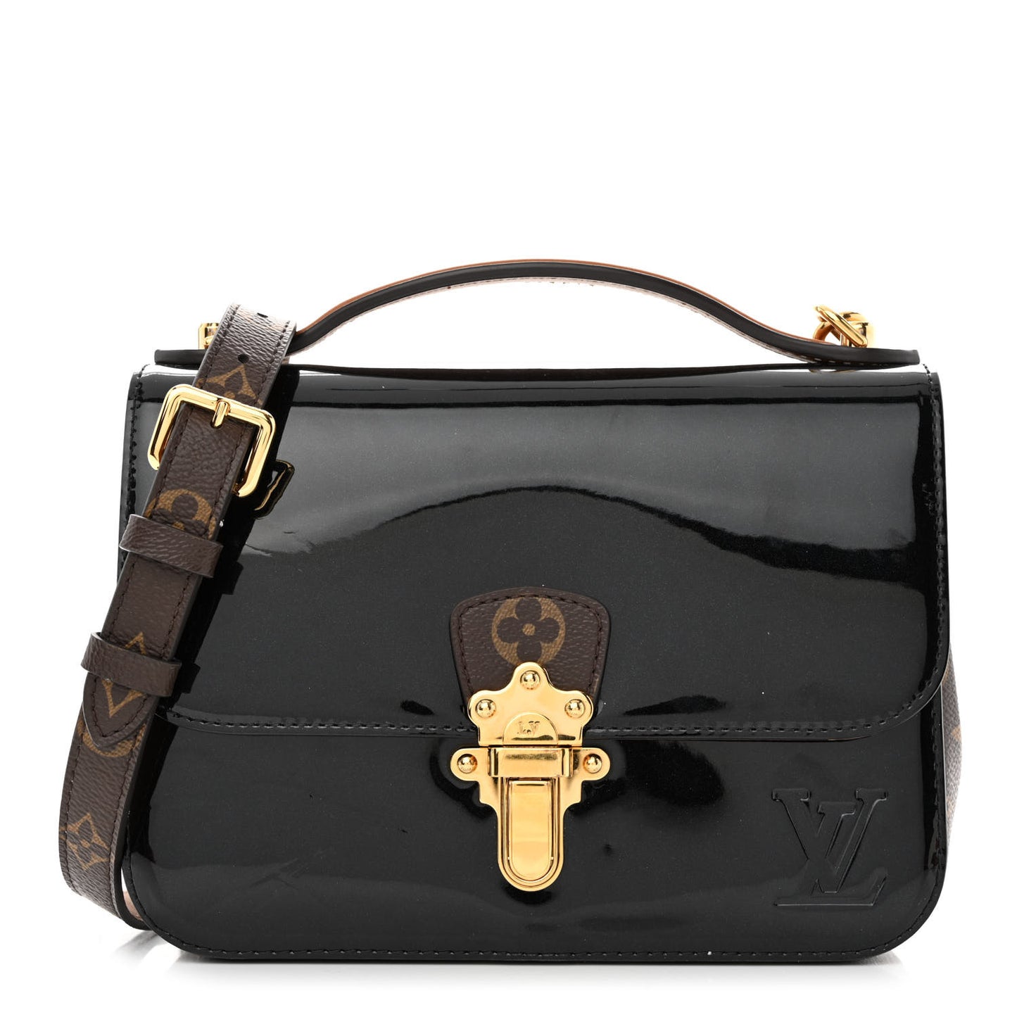 Patent Calfskin Monogram Cherrywood BB Black