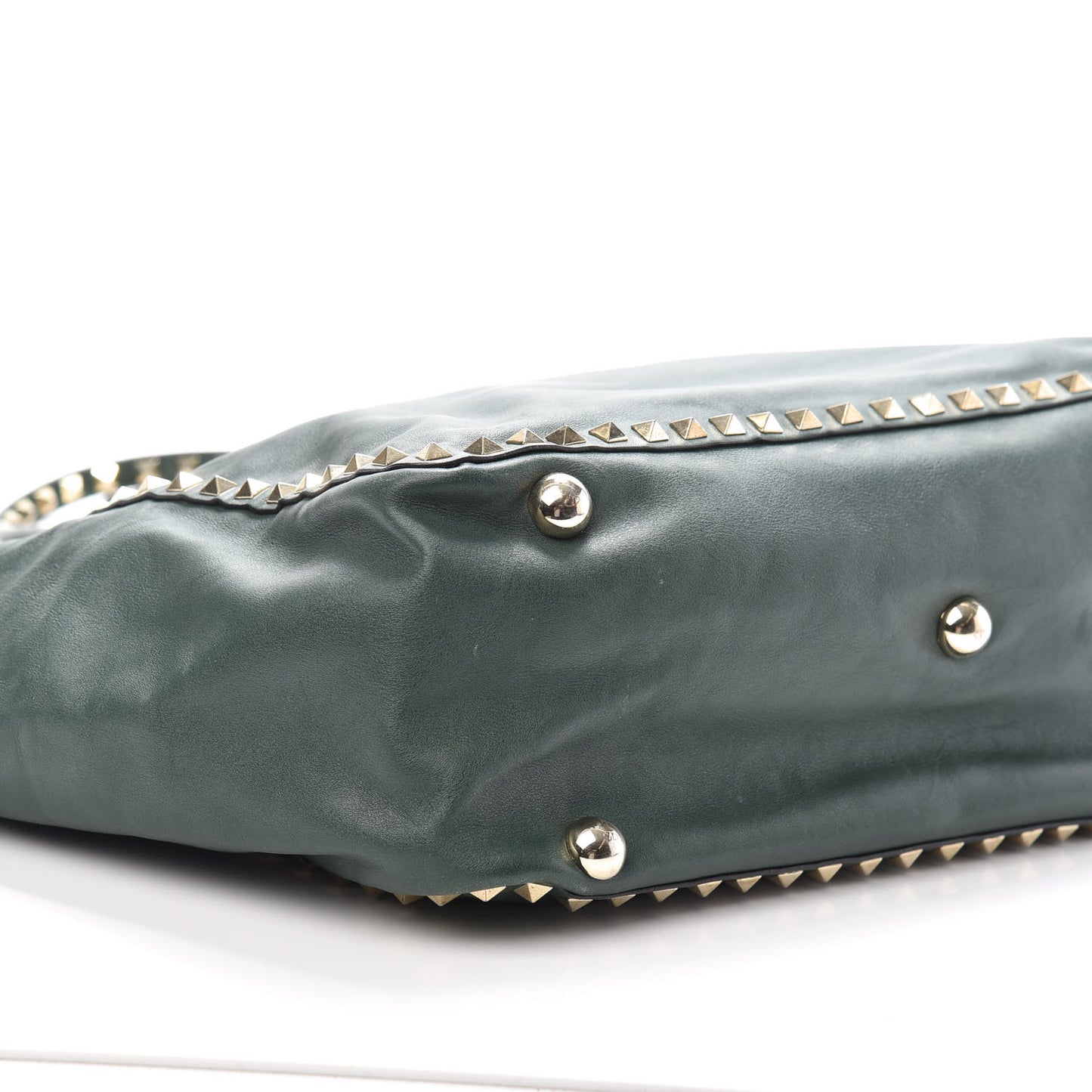 Vitello Medium Rockstud Tote Green