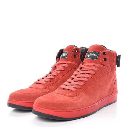 Louis Vuitton Suede Rivoli High Top Sneakers 11 Red 3 of 8
