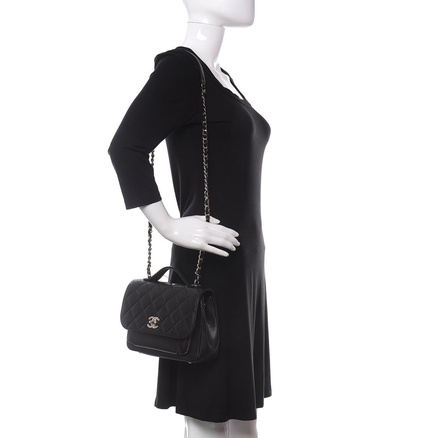 Caviar Quilted Medium Business Affinity Flap Black