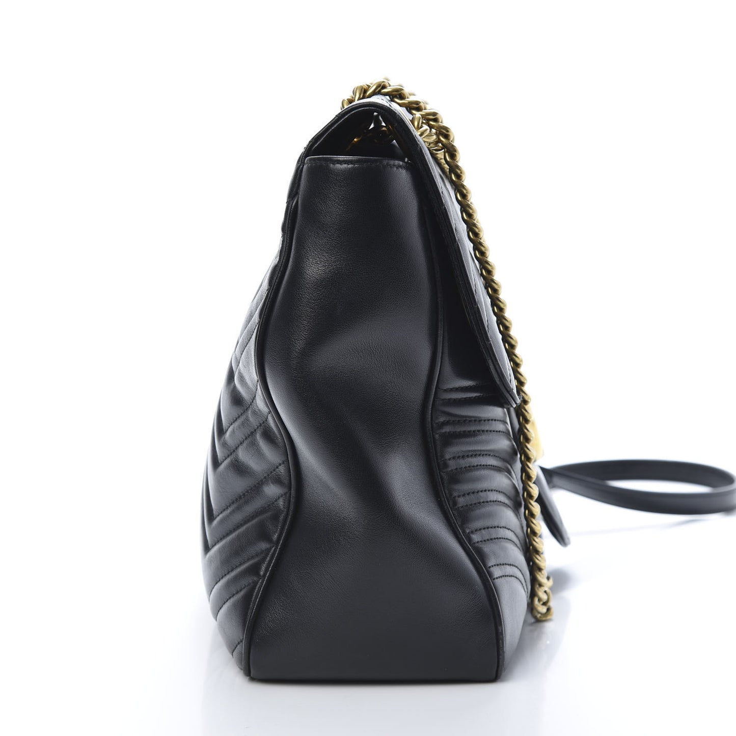 Calfskin Matelasse Large GG Marmont Shoulder Bag Black
