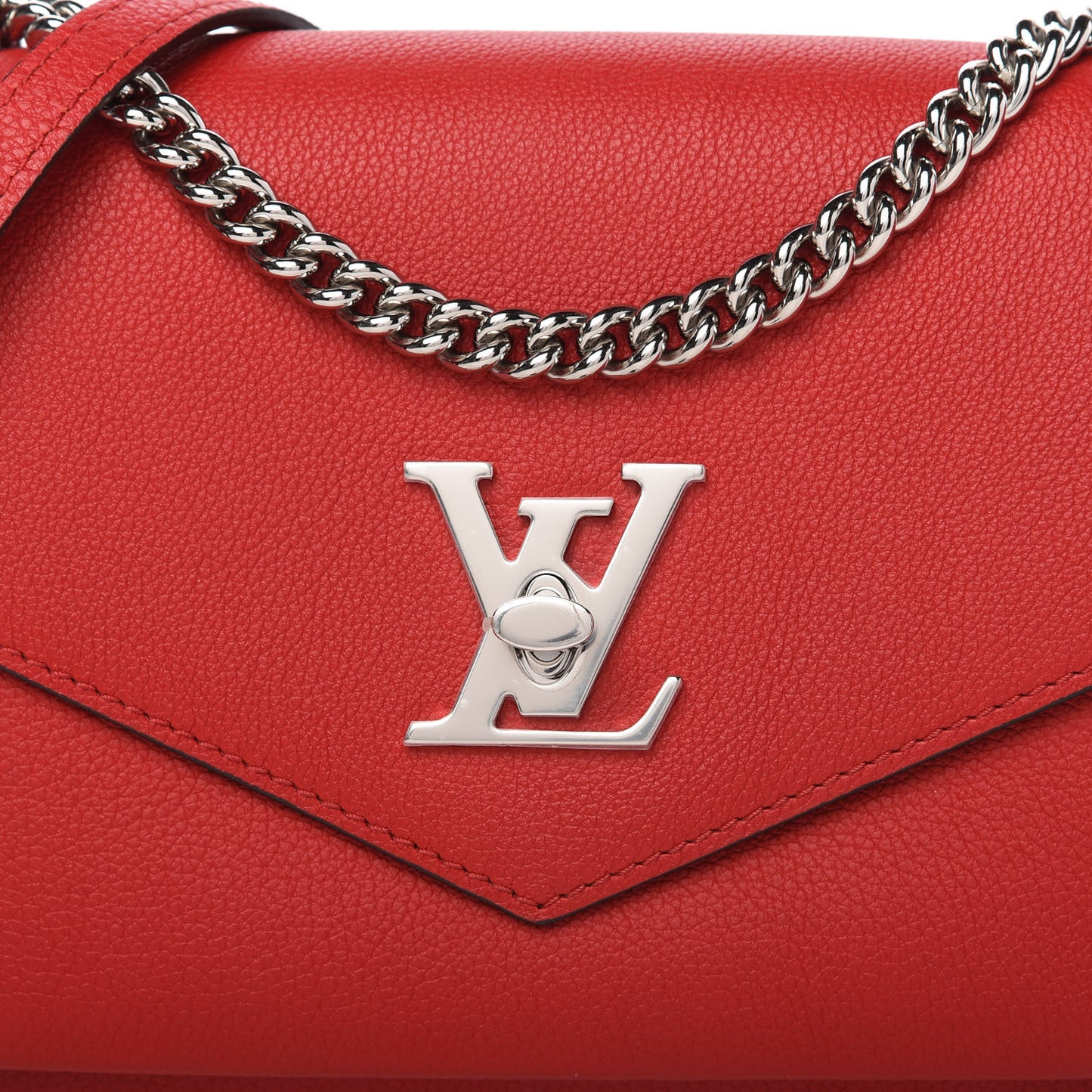 Soft Calfskin Mylockme Chain Bag BB Rubis