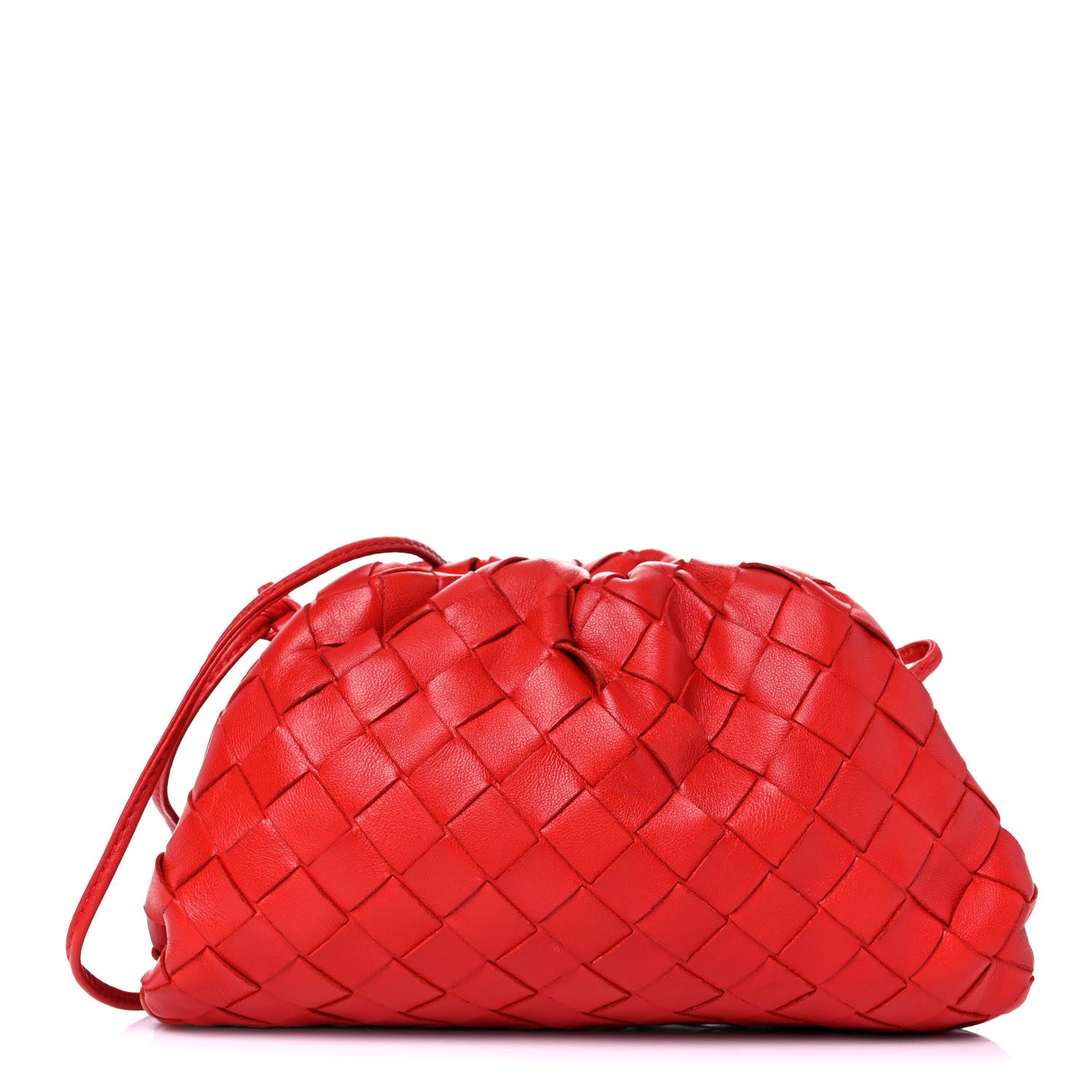 Bottega Veneta Nappa Intrecciato The Mini Pouch Bright Red 1 of 12