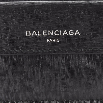 Balenciaga Striped Calfskin Logo Mini Wallet Black 11 of 12