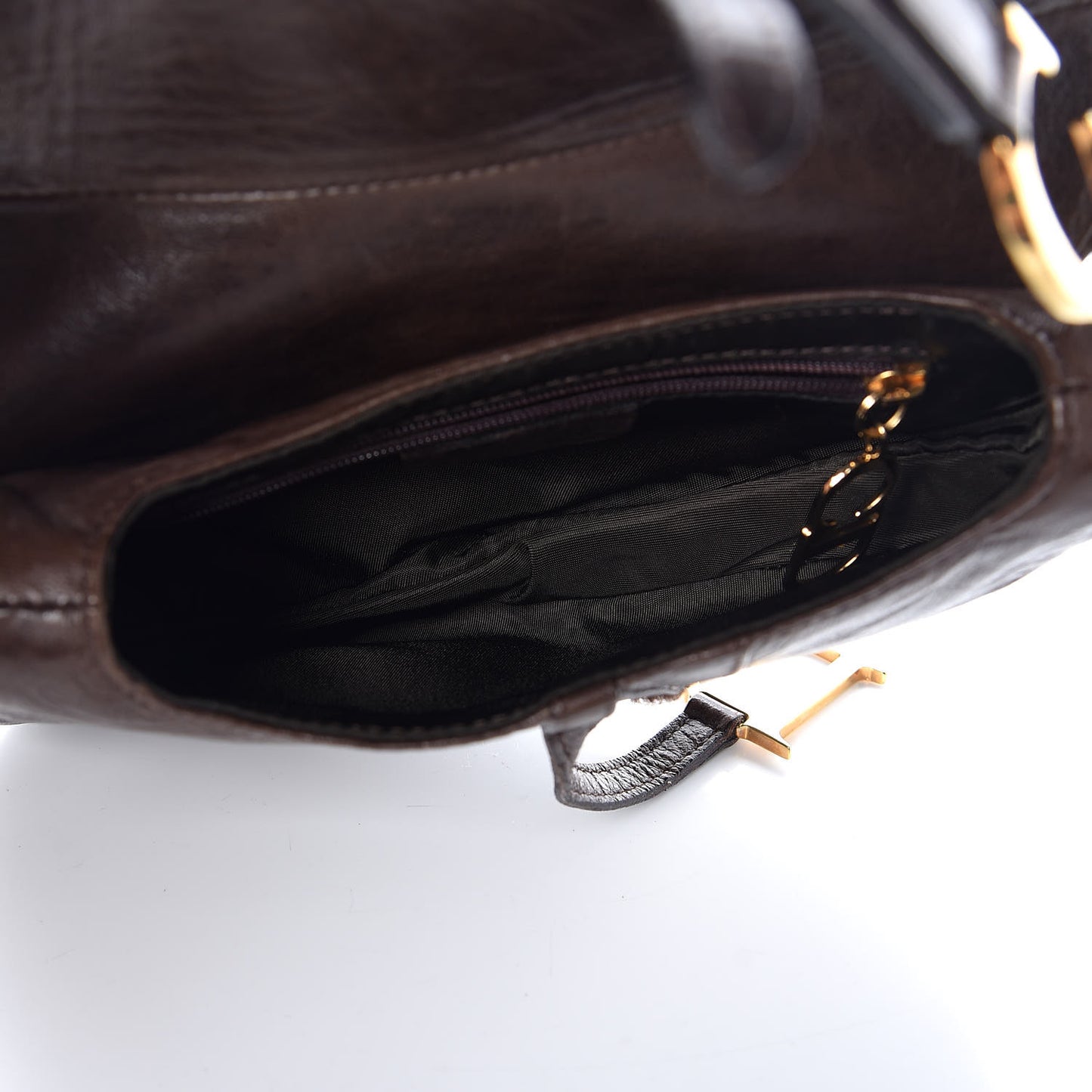 Calfskin Mini Saddle Bag Brown