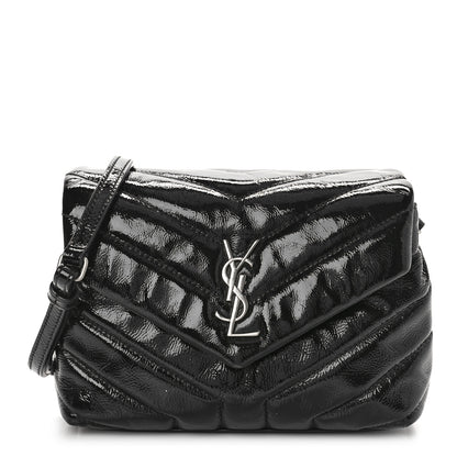 Saint Laurent Patent Y Quilted Monogram Toy Loulou Crossbody Bag Black 1 of 9