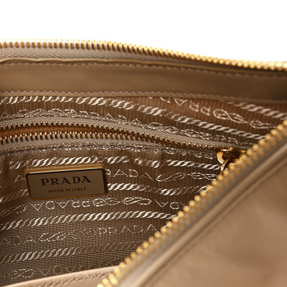 Prada Re-Nylon Vitello Large Aimee Shoulder Bag Cammello 6 of 9