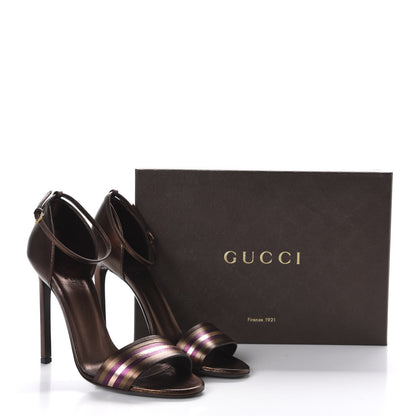 Gucci Metallic Calfskin Sandals 39.5 Bronze 9 of 9