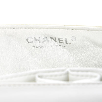 Chanel Distressed Patent Calfskin Quilted East West Flap Clutch Ivory 6 of 13