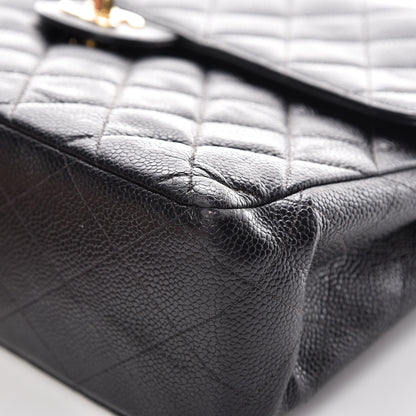 Chanel Caviar Quilted Jumbo Single Flap Black 17 of 21