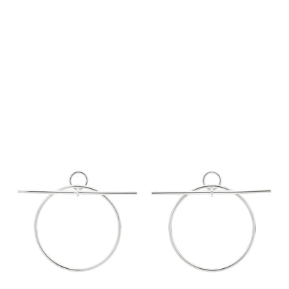 Hermes Sterling Silver MM Loop Earrings 1 of 5
