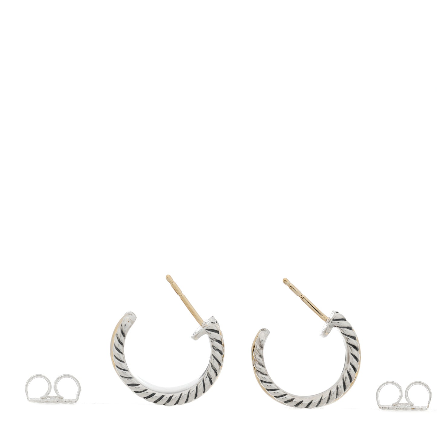 Sterling Silver 14K Yellow Gold 16mm Cable Classics Hoop Earrings