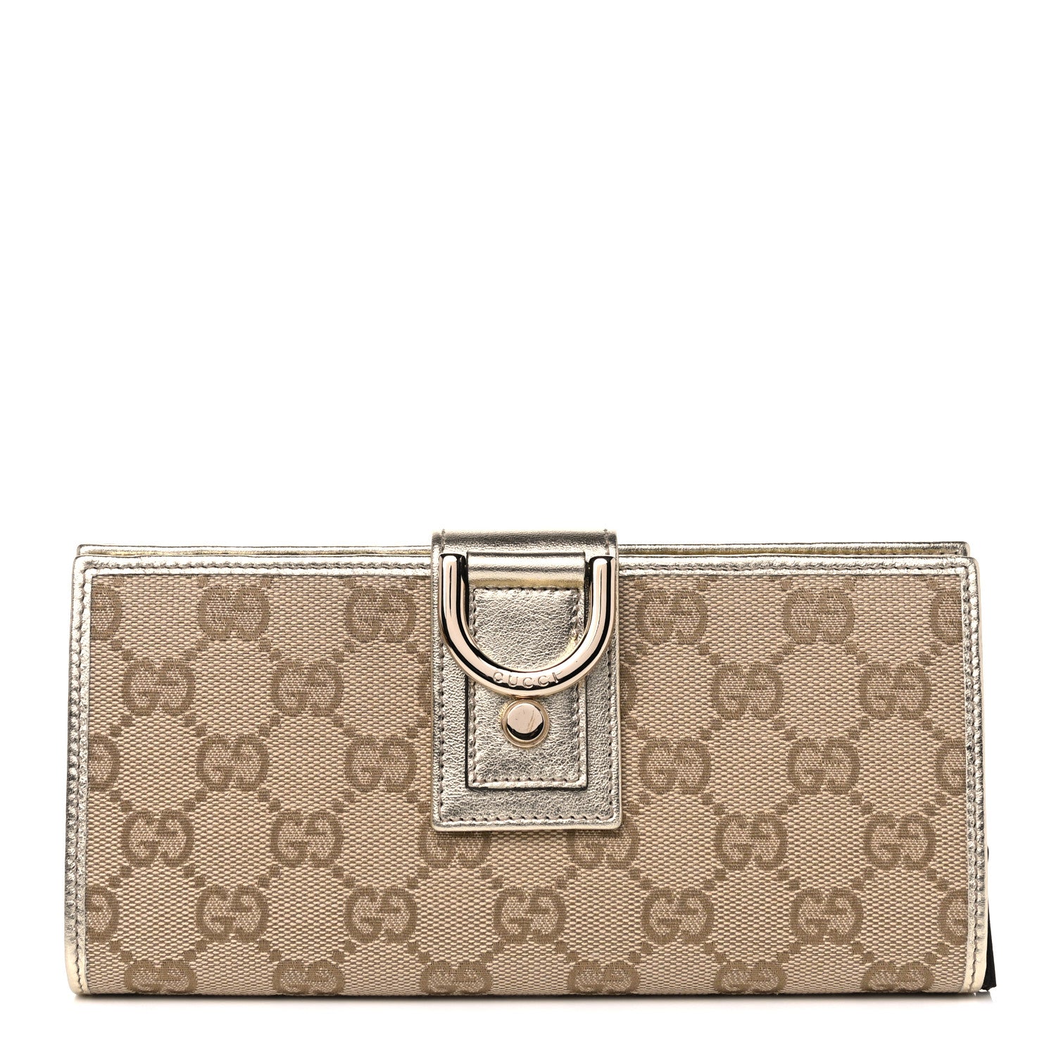 Gucci Monogram Abbey Continental Wallet Gold 1 of 9