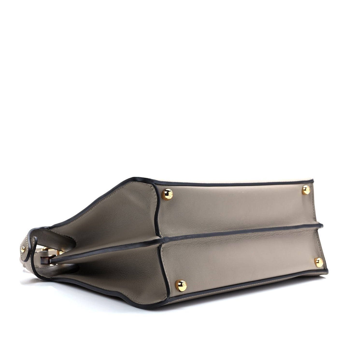 Vitello Seta Shiny Nappa Plexiglass Medium Peekaboo I SEE U Satchel Tortora