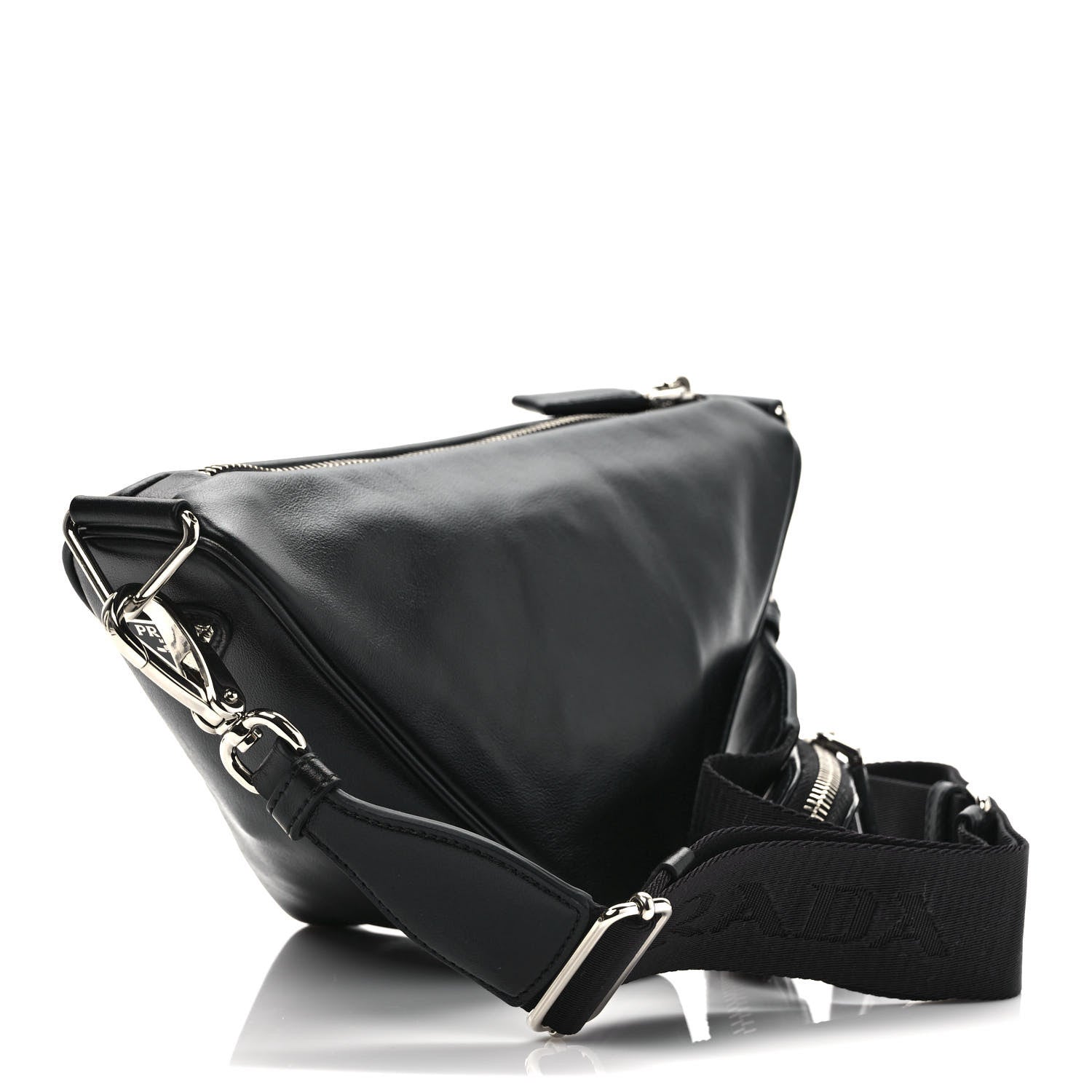 Prada Grace Lux Triangle Shoulder Bag Black 3 of 10