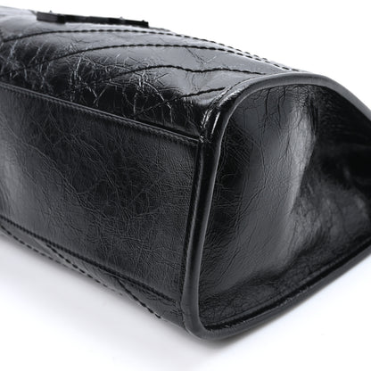 Saint Laurent Crinkled Calfskin Matelasse Monogram Medium Niki Shopper Tote Black 9 of 9