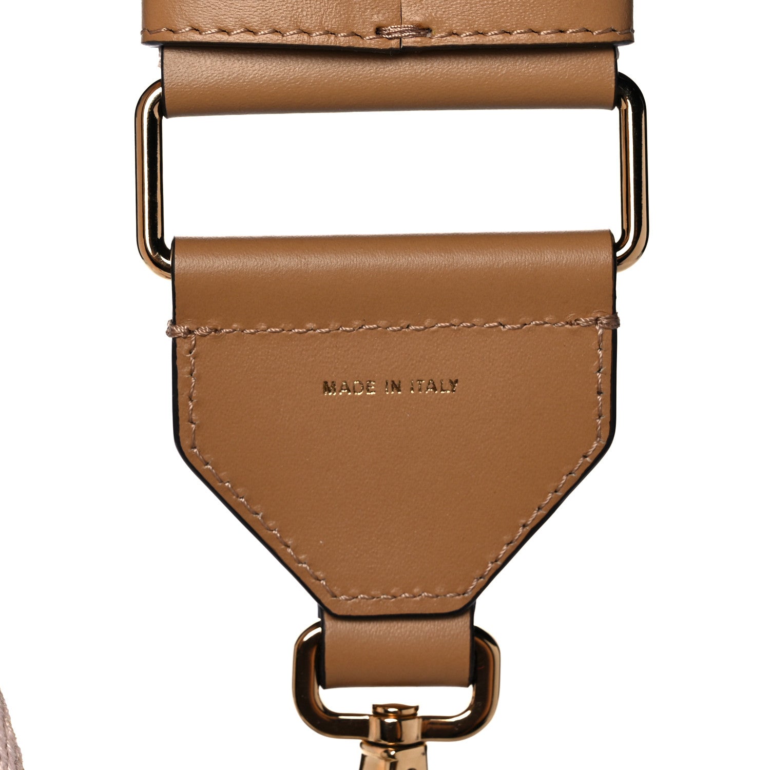 Fendi Ribbon Vitello King FF 1974 Adjustable Strap You Poudre Cuoio Miele Scuro 4 of 7