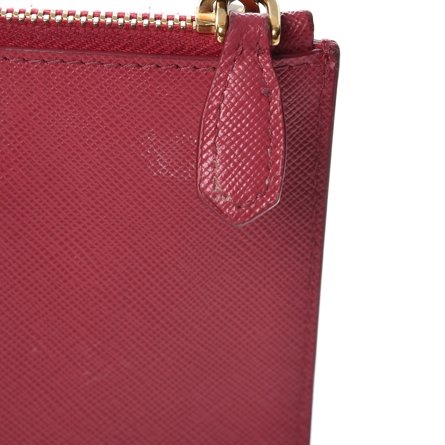 Prada Saffiano Flat Zip Wristlet Peonia 12 of 13