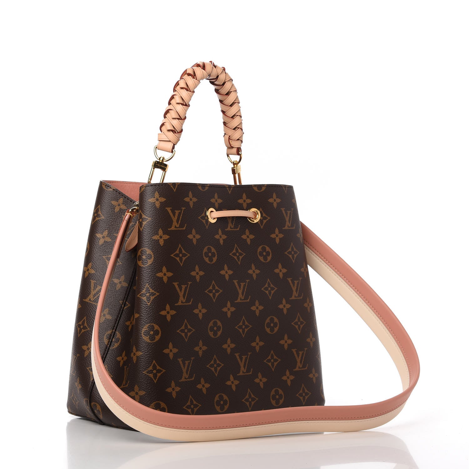 Louis Vuitton Monogram Braided Neonoe MM Peach Cream 3 of 10