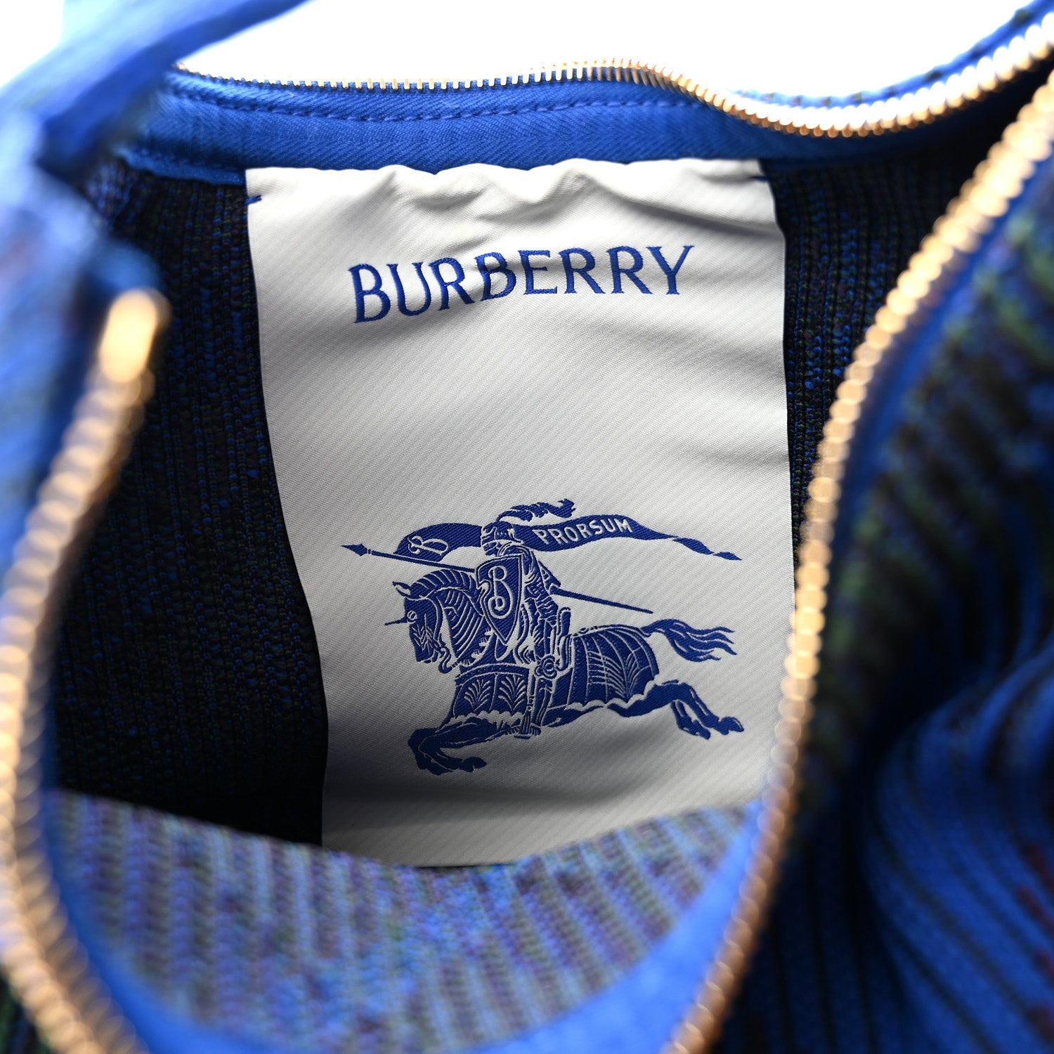 Burberry Canvas Knitted Check Mini Peg Duffle Bag Knight 6 of 9