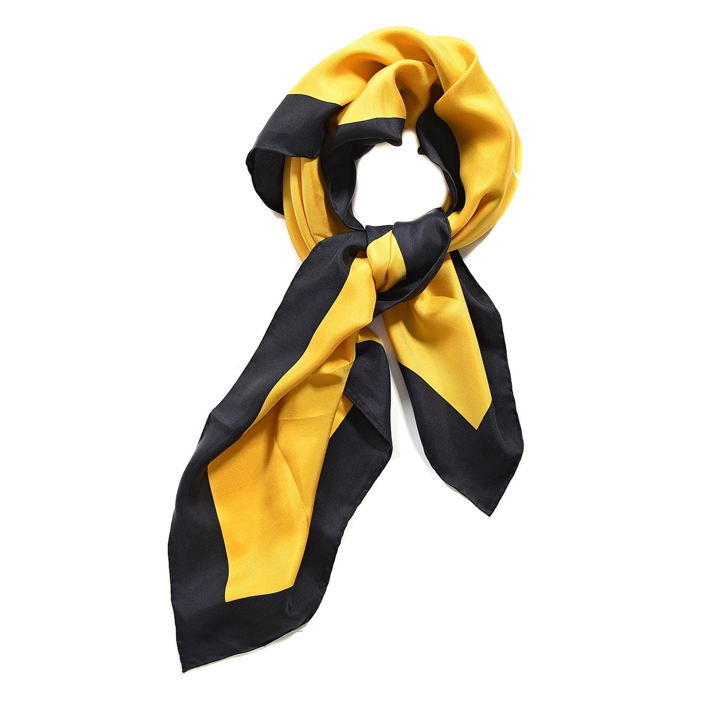 Silk Coco Capitan Logo Square Scarf Sun Black