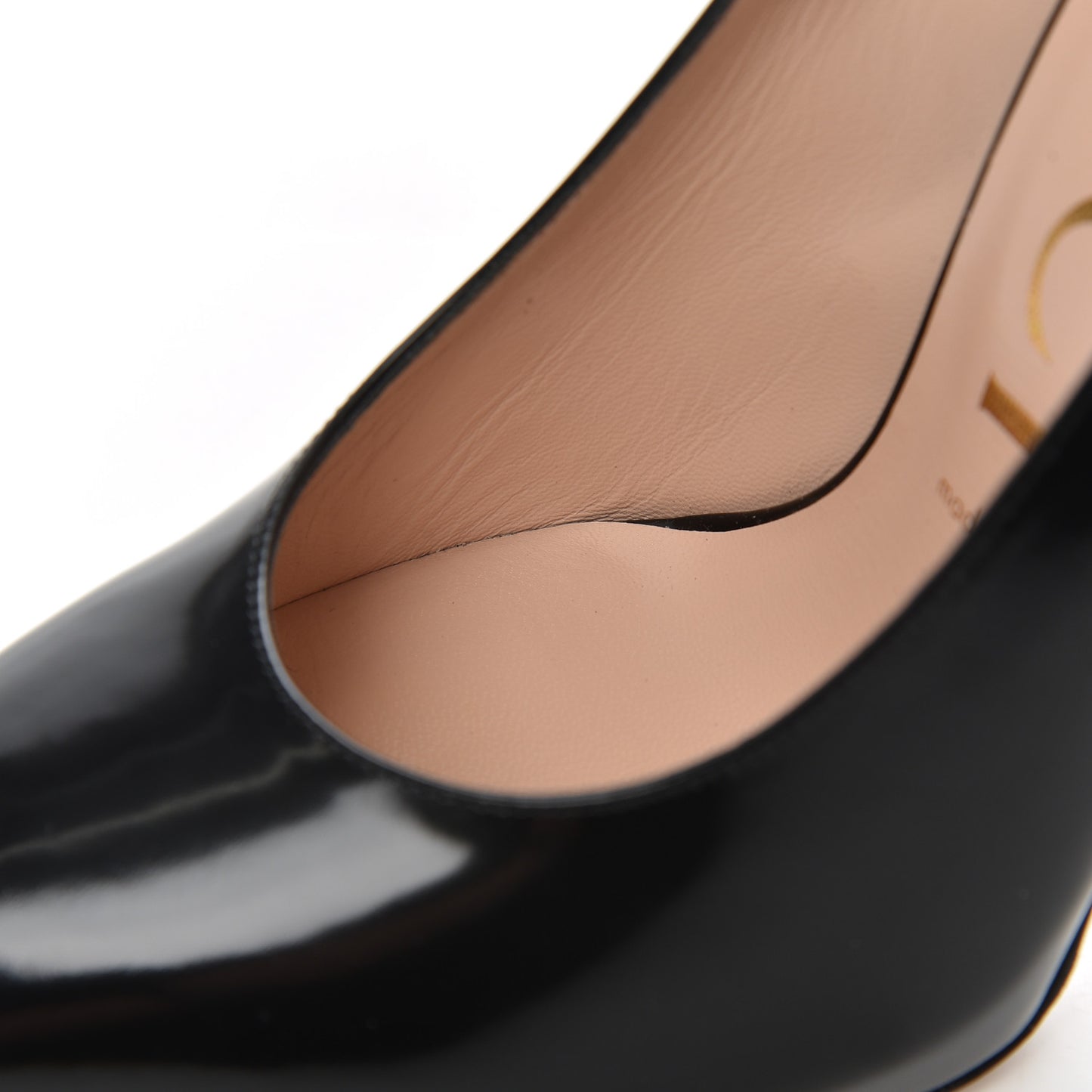 Polished Calfskin Removable Bee Elaisa Platform High Heel Pumps 38.5 Black